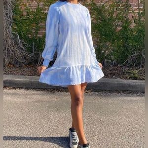 Blue & White ruffle dress